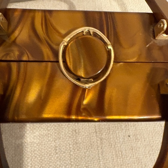 Stylecraft Miami 1950’s lucite marbled brown tortoise box handbag - Picture 8 of 11